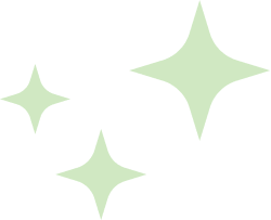 a graphic of three green, four-pointed star shapes, often referred to as "sparkles" or "shines,"