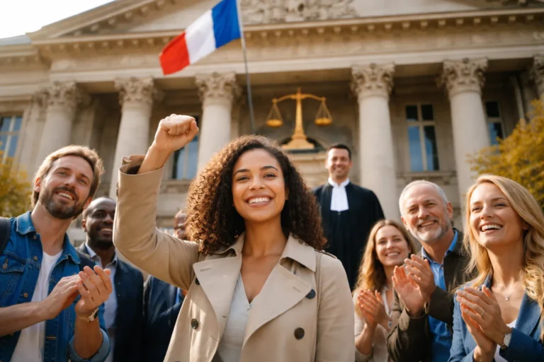 Young person with braided hair looking intently while spraying a cleaning solution on a window or glass surface, viewed through a black window frame.